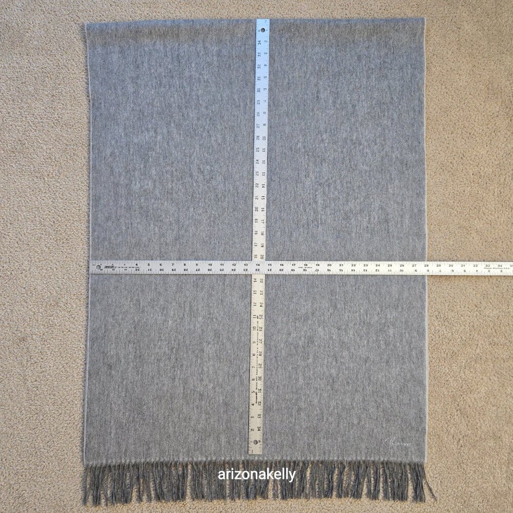 NWOT Reiss Cashmere Fringed Scarf 2-tone Grey - Picture 8 of 10